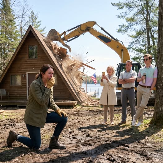 Térdre rogytam a sárban, miközben egy 30 tonnás buldózer összezúzta az 500 000 dolláros tóparti házat, amihez a megtakarított pénzemet költöttem, miközben anyám kint állt a porban, nevetve és az arcomat firkantva, mielőtt elmosolyodott: „Ez most a bátyád földje. Menj, bérelj egy szobát!” – egészen addig, amíg a vödör el nem érte azt a partszakaszt, amiről azt hitték, hogy csak gyom.