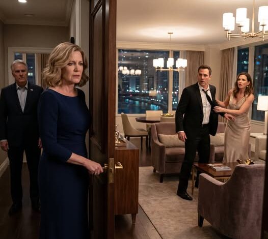 Elmentem egy luxusbulira egy folyóparti chicagói szállodába, hogy ott álljak a férjem mellett, ahogy egy feleség szokott 25 év után, aztán egy milliárdos megállított, és nagyon halkan azt mondta: „A férjed fent van a feleségemmel” – két perccel később egy lakosztály ajtaja előtt álltam, fény áradt be a folyosóra, és ahogy elfordította a fejét, az rosszabb volt, mint a szavak.