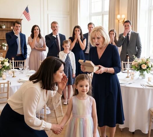 A családi vacsora kellős közepén anyukám nyugodtan azt mondta: „A lányod nincs meghívva a születésnapomra” – A 12 évesem mozdulatlanul ült, mindenki tovább evett, mintha mi sem történt volna, így én sem mentem el, csak küldtem egy ajándékot aznap… és amikor kibontotta, megváltozott az arca, apukám pedig odahajolt és suttogta: „Mit csináltál?”