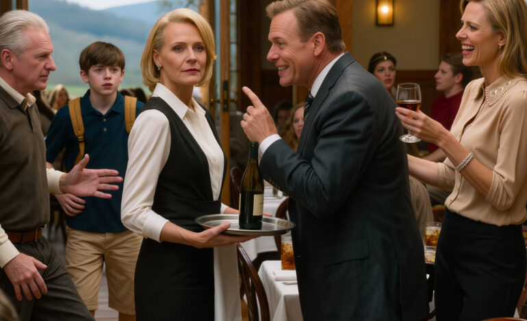 Kilka tygodni po naszym rozwodzie mój były przyprowadził swoją kochankę do restauracji, w której pracowałam, tylko po to, żeby mnie upokorzyć. Rozdawali mi polecenia, śmiali się, kiedy im usługiwałam, a on szepnął: „Spójrz na siebie… żałosna”. Potem wszedł właściciel z moim synem i powiedział… mój były zbladł.